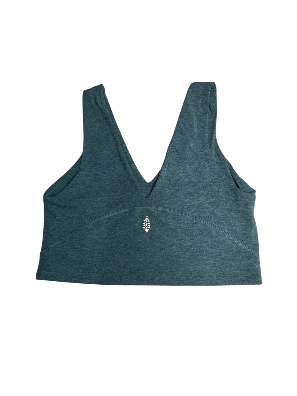 FP Movement Free People V-Neck Sports Bra Bralette XL Teal Green Yoga